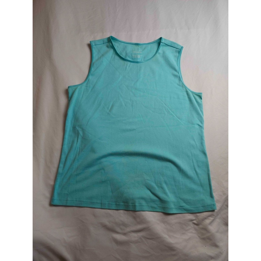 Christopher & Banks Tank Top Womens Large Teal Knit Layer Your Look Casual Work